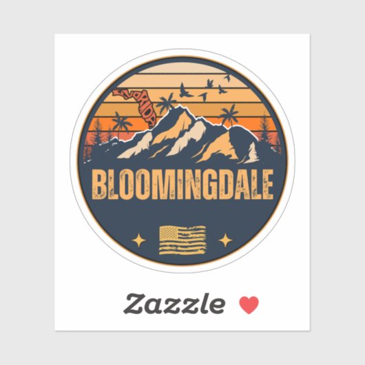 Sticker Bloomingdale, Floride (Feuille)