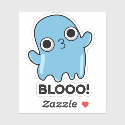 Sticker Blooo Funny Blue Ghost Pun (Feuille)