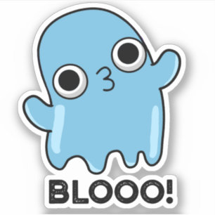 Sticker Blooo Funny Blue Ghost Pun