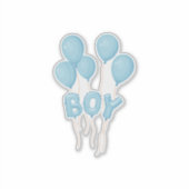 Sticker Blue Baby Boy Balloon Celebration (Devant)
