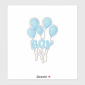 Sticker Blue Baby Boy Balloon Celebration  (Feuille)