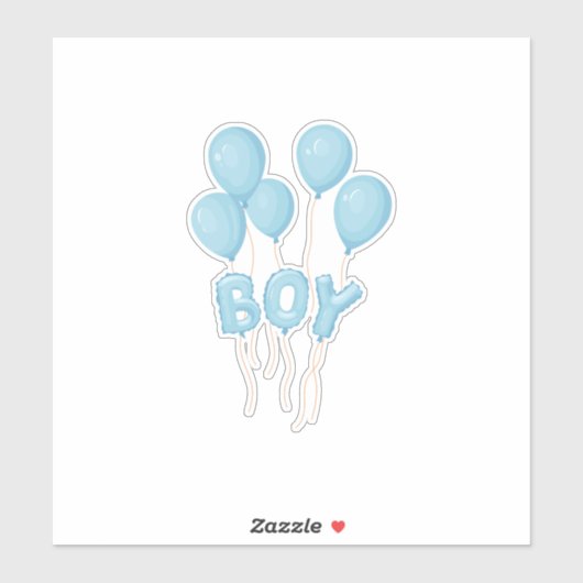 Sticker Blue Baby Boy Balloon Celebration (Feuille)