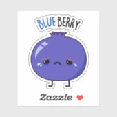 Sticker Blue Berry Funny Blueberry Pun (Feuille)