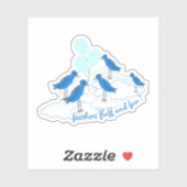 Sticker Blue Bird Party (Feuille)