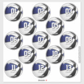 Sticker blue black team colors 13 basketball players names (Feuille)