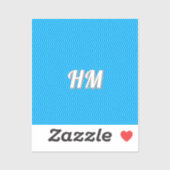 Sticker Blue customize initial simple (Feuille)