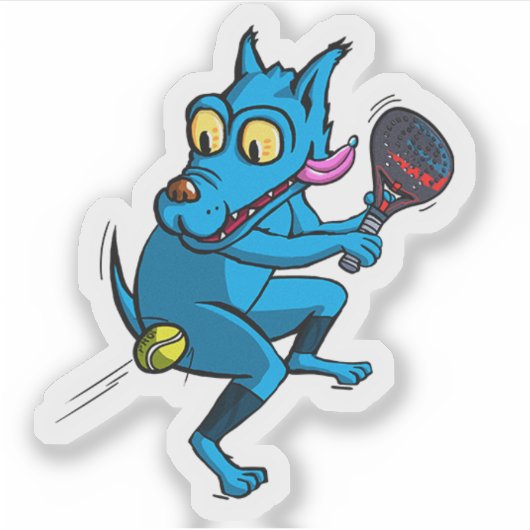 Sticker Blue dog padel (Devant)