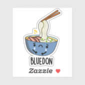 Sticker Blue-don Funny Udon Pun  (Feuille)