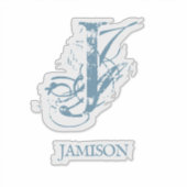 Sticker Blue Elegant Monogramme Nom du logo Business Bumpe (Devant)