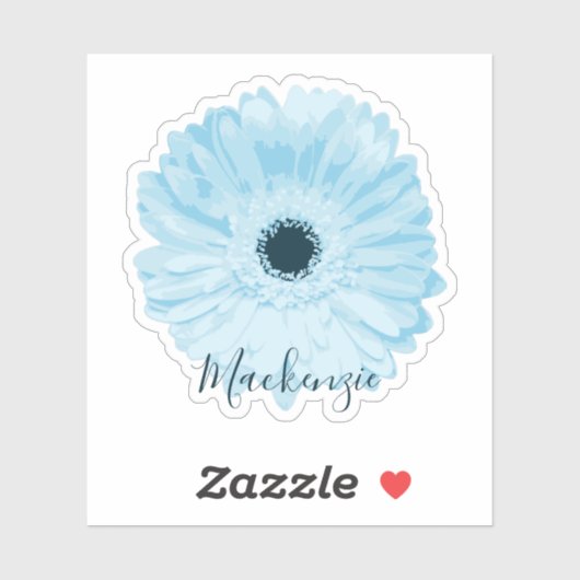 Sticker Blue Gerbera Daisy Nom de la fleur (Feuille)