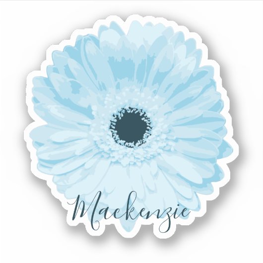 Sticker Blue Gerbera Daisy Nom de la fleur (Devant)