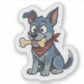 Sticker Blue Heeler avec os (Devant)