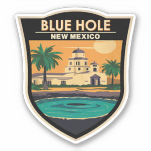 Sticker Blue Hole New Mexico Travel Art Badge