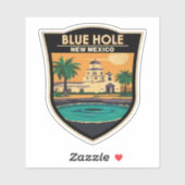 Sticker Blue Hole New Mexico Travel Art Badge (Feuille)