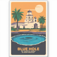 Blue Hole New Mexico Travel Art Vintage
