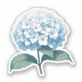 Sticker Blue Hydrangea Flower Joli Jardin Aquarelle (Recto)