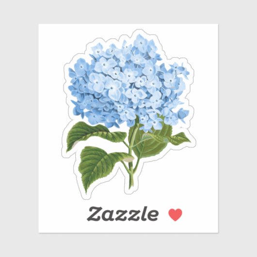 Sticker Blue Hydrangea Grandmillennial (Feuille)