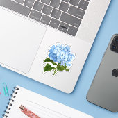 Sticker Blue Hydrangea Grandmillennial (Ordinateur portable avec iPhone)