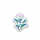 Sticker Blue Iridescente Holographique Calla Lilies (Devant)