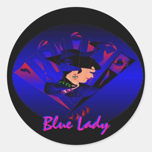 Sticker "Blue Lady" - Personnalisable (Devant)