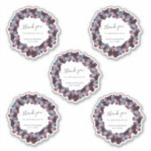 Sticker Blue Lavender Purple Hydrangeas Mariage Merci (Devant)