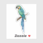 Sticker Blue Macaw Parrot Nature tropicale des oiseaux (Feuille)