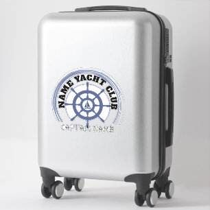 Sticker Blue Nautical Ancre yacht club bateau marina Nom