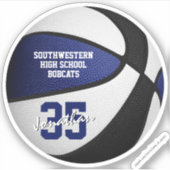 Sticker Blue noir équipe de basket couleurs garçons filles (Devant)