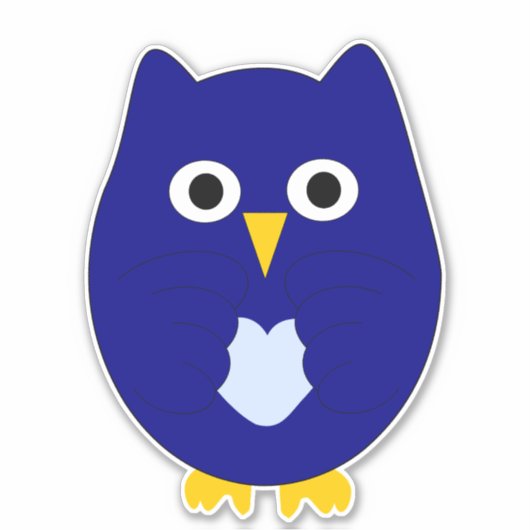 Sticker Blue Owl Design (Devant)