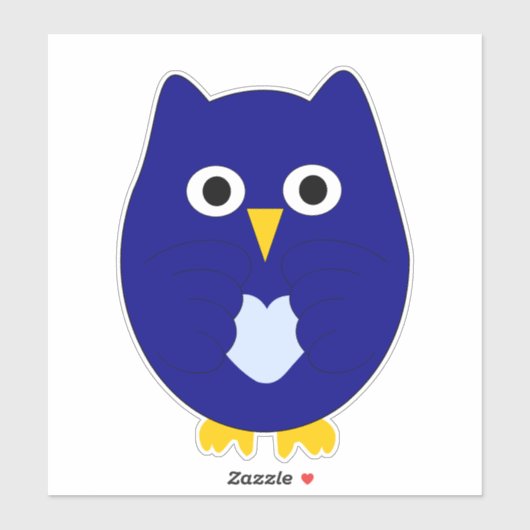 Sticker Blue Owl Design (Feuille)