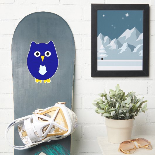 Sticker Blue Owl Design (Snowboard)