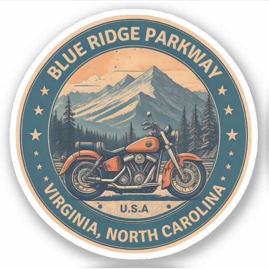 Sticker Blue Ridge Parkway Pittoresque Vélo de moto (Devant)