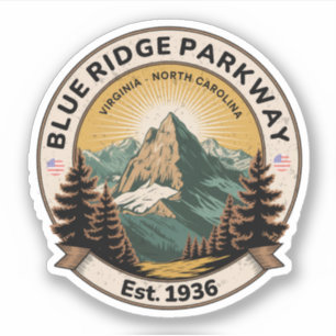 Sticker Blue Ridge Parkway Scenic Byway Virginie Nord C