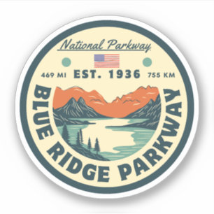 Sticker Blue Ridge Parkway Scenic Byway Virginie Nord C