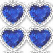 Sticker Blue Sapphire Diamond Anniversaire Coeur (Devant)