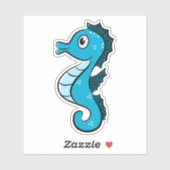 Sticker Blue Seahorse (Feuille)