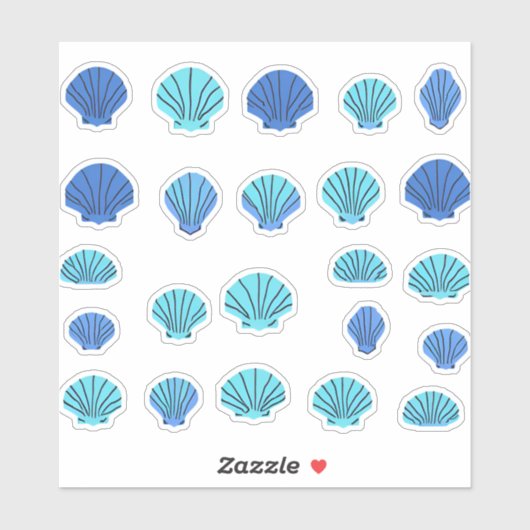 Sticker Blue seashell (Feuille)