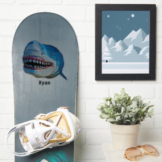 Sticker Blue Shark Terror Ocean Marine Animal Nom du dessi (Snowboard)