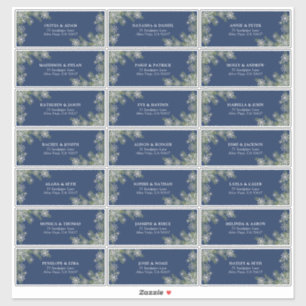 Sticker Blue Silver Winter Wedding Adresse d'hôte