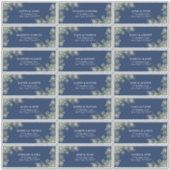 Sticker Blue Silver Winter Wedding Adresse d'hôte (Devant)