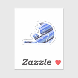 Sticker Blue sleeping cat