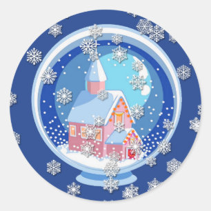 Sticker Blue Snowglobe