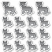 Sticker Blue Staffordshire Bull Terrier mignon Chiens de d (Devant)