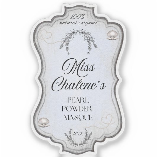 Sticker Blue Vintage Cosmetic Lotion Jar Bottle (Devant)