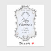 Sticker Blue Vintage Cosmetic Lotion Jar Bottle (Feuille)