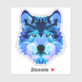 Sticker Blue Wolf Head Low Polygon-00000 (Feuille)