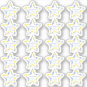 Sticker Blue & Yellow Original Buttons Star Handmade (Devant)