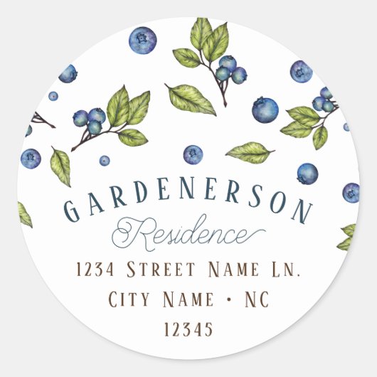 Sticker Blueberry Classic Rond Personnalisé (Devant)