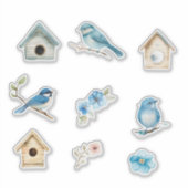 Sticker Bluebird and Bird Houses (Devant)