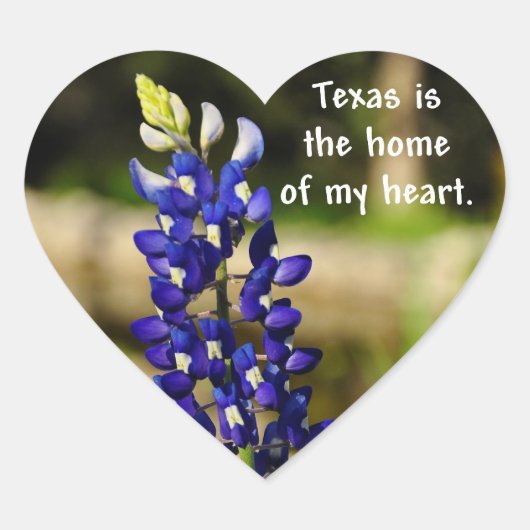 Sticker Bluebonnet "Le Texas est la maison de mon  (Devant)